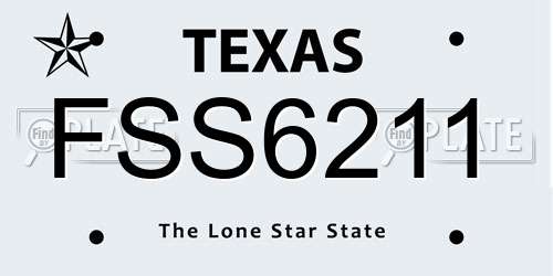 FSS6211 Texas License Plate