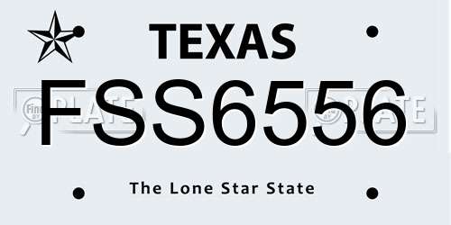 FSS6556 Texas License Plate
