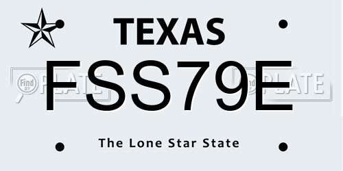 FSS79E Texas License Plate