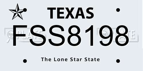 FSS8198 Texas License Plate