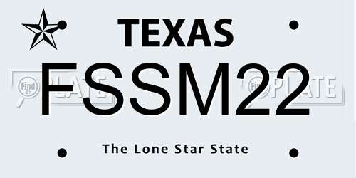 FSSM22 Texas License Plate