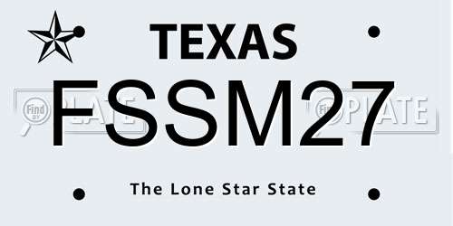 FSSM27 Texas License Plate