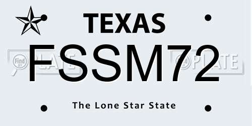 FSSM72 Texas License Plate