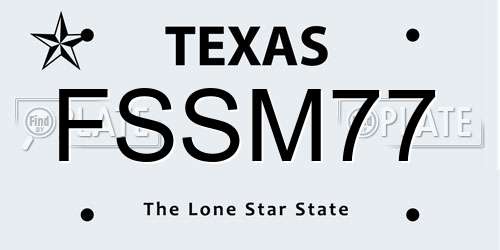 FSSM77 Texas License Plate