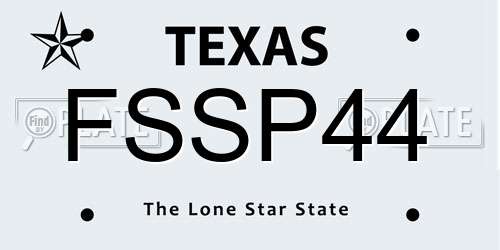 FSSP44 Texas License Plate
