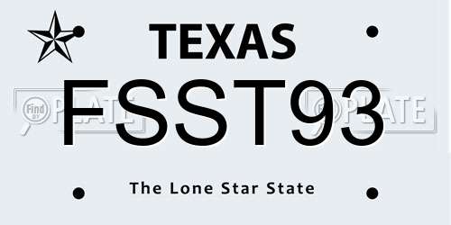 FSST93 Texas License Plate