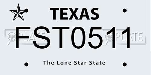 FST0511 Texas License Plate