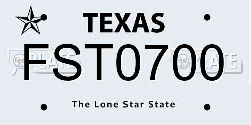 FST0700 Texas License Plate