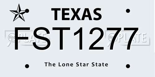 FST1277 Texas License Plate