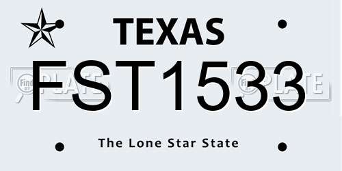 FST1533 Texas License Plate
