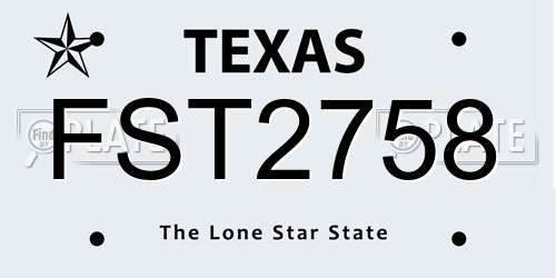 FST2758 Texas License Plate
