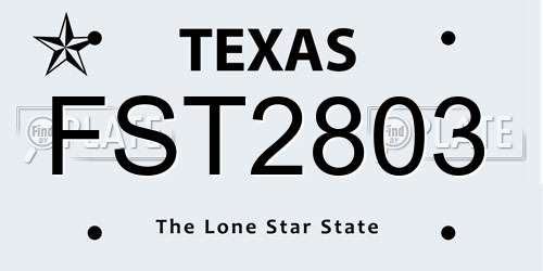 FST2803 Texas License Plate