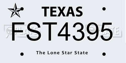 FST4395 Texas License Plate