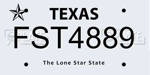 FST4889 Texas License Plate