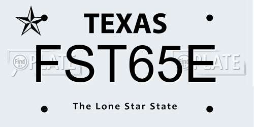 FST65E Texas License Plate