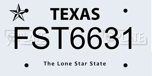 FST6631 Texas License Plate