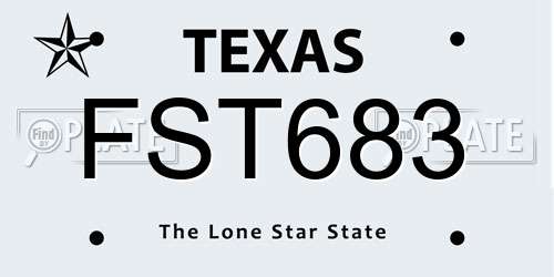 FST683 Texas License Plate