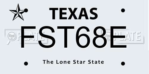 FST68E Texas License Plate
