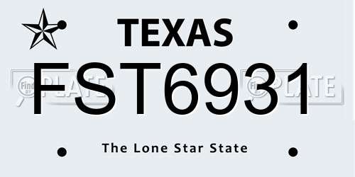 FST6931 Texas License Plate