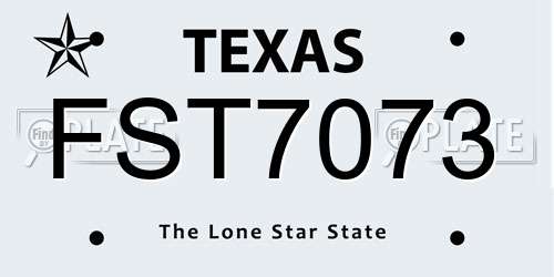 FST7073 Texas License Plate
