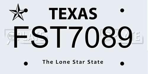 FST7089 Texas License Plate