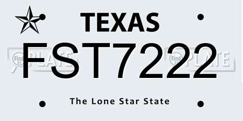 FST7222 Texas License Plate