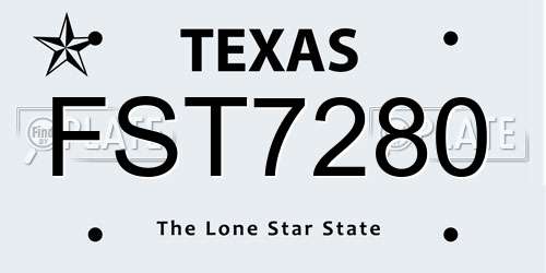FST7280 Texas License Plate