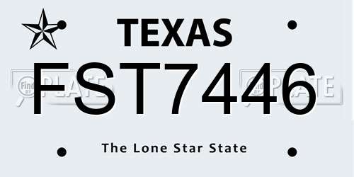 FST7446 Texas License Plate