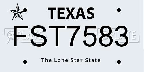FST7583 Texas License Plate