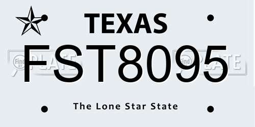 FST8095 Texas License Plate