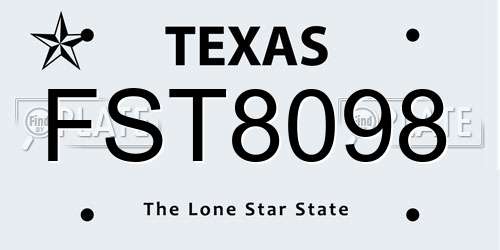 FST8098 Texas License Plate