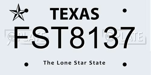 FST8137 Texas License Plate