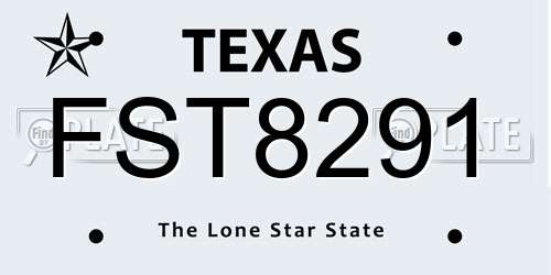 FST8291 Texas License Plate