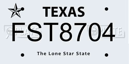 FST8704 Texas License Plate