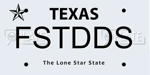 FSTDDS Texas License Plate
