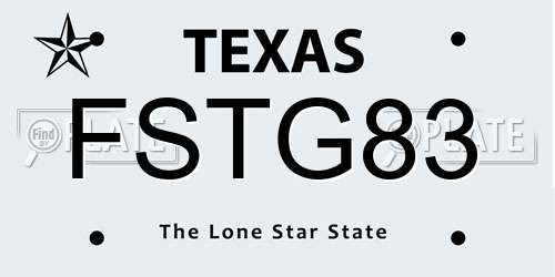 FSTG83 Texas License Plate