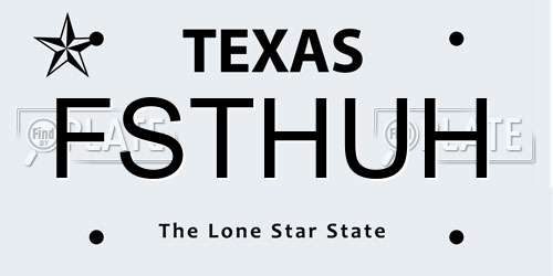 FSTHUH Texas License Plate