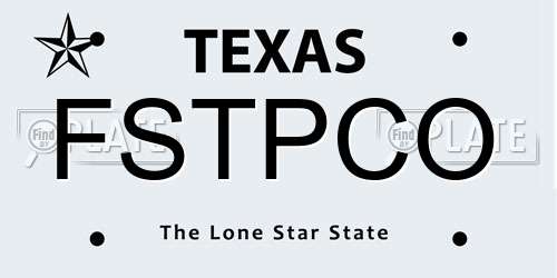 FSTPCO Texas License Plate