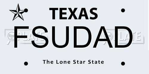 FSUDAD Texas License Plate