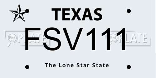 FSV111 Texas License Plate