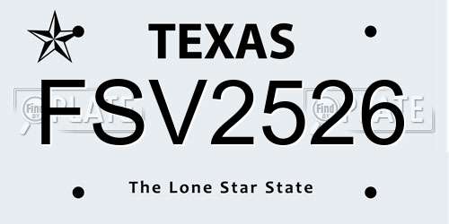 FSV2526 Texas License Plate
