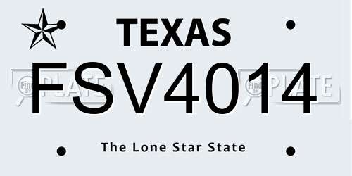FSV4014 Texas License Plate