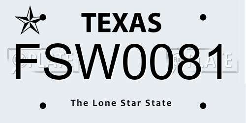 FSW0081 Texas License Plate