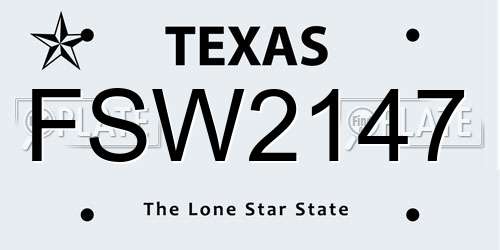 FSW2147 Texas License Plate