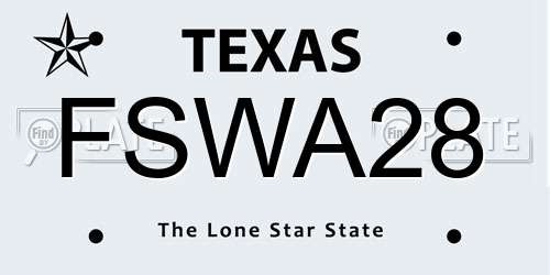 FSWA28 Texas License Plate