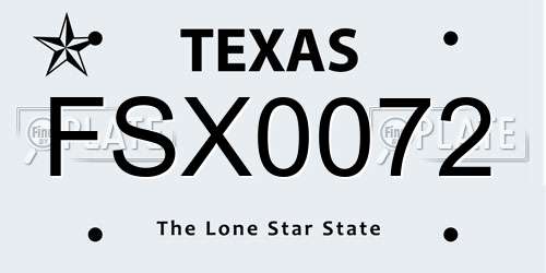 FSX0072 Texas License Plate
