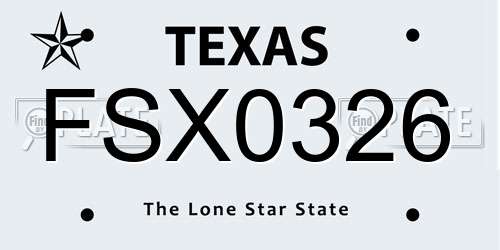 FSX0326 Texas License Plate