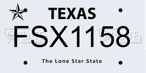 FSX1158 Texas License Plate