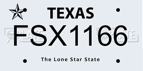 FSX1166 Texas License Plate