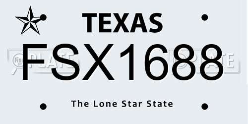 FSX1688 Texas License Plate